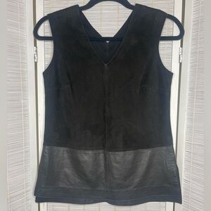 Vince. Leather/Suede Sleeveless Top